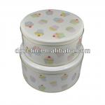 Round cupcake tin box set,cake tin box CC-8