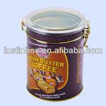 round shape with clasp plastic lid metalic coffee tin,tea tin T-22