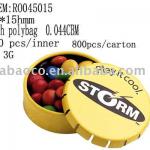 small round tin box, click clack lid RO045000015,RO045015(2)