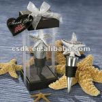 Starfish design wine bottle stopper wedding favors DW20008 starfish wine stopper tropical bottle