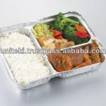 Three compartment disposable aluminum foil container AC-023