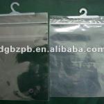 transparent zip lock plastic bags with hook by heat LB0031