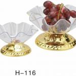 Unique design end of a transparent imitation gold fruit bowl H-116