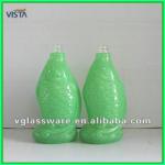 unique design fish shaped green glassbottle VF001