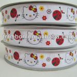 Wholesale New arrival hello kitty characters printed grosgrain ribbons with 22mm stock 50 yards roll P4181