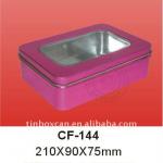 window lid metal candy tin can CF-144