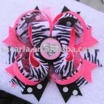 zebra print with bottle cap in center boutique hair bows
