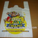 HDPE/LDPE plastic cheap t-shirt supermarket bag for grocery food packaging