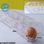 Plastic egg tray with 12 cavities