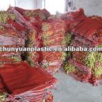 For firewood packing leno mesh plastic bags with drawstring