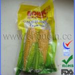 Clear food vacuum packed for corn