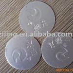 lubricant olis bottle cap liner, with embossed logo, good lookout