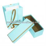 blue color handmade cardboard tie box packaging