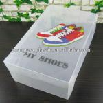 Clear shoe box with printing