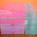 color plastic clear shoe box with handle