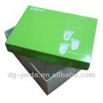 green art paper and cardboard shoe box