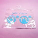 Clear pvc zipper bag with hook for underwear packaging