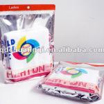 zipper pastic packing cloth bag with clear window