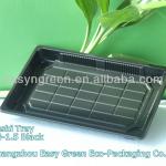 Plastic Classic Black Sushi Tray with Lid EG-1.5