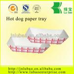 2014 new disposable white paper fluted hot dog tray