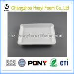 white disposable foam polystyrene foam trays for food packaging