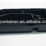 disposable plastic black compartments lunch box