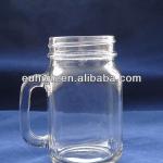400ml Clear Square Shape Mason Jar with Handle