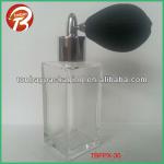 new arrrival 50ml square perfume glass bottle with bulb sprayer TBFPX-30