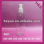 500ml 400ml 250ml 200ml 100ml 50ml 30ml 10ml transparent PET bottles B001