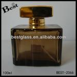 100ml glass perfume bottle, brown colored perfume bottles, perfume bottle with shiny goldern cap