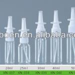 Plastic PET/HDPE/PE nasal spray bottle with nasal spray pump 18mm 20mm 22mm