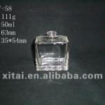 50ml square clear Perfume glass bottle