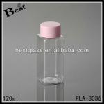 120ml plastic pet bottle with pink color plastic screw cap