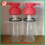 200ml PET plastic soap pump bottle flat shoulder PET bottle with soap pump TBNCB-59