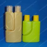 Twin-Neck (two chambers) HDPE Empty Refillable Shampoo bottle/ Shower gel bottle with flip top cap BZ-PH005