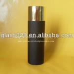 black frosted cosmetic glass lotion bottle