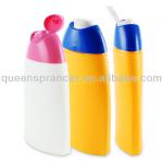 plastic shampoo bottle with flip cap