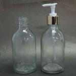 250ml empty clear glass liquid soap bottle, shampoo bottles with pump,glass bottles wholesales