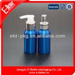 50ml blue shineing aluminum bottle with pump and sprayer