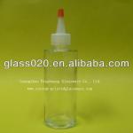 clear cosmetic glass lotion bottle with pointed cover