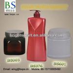 Cosmetic packing plastic bottles and jars