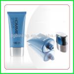 Dia.50 Flat Blue Plastic Cosmetic Tube with Silver Electroplating Cap