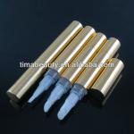 moq 500pcs, Cosmetic package pen 4.5ml shiny gold lip gloss bottle, twist up lip gloss pen