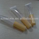 10g clear plastic soft lip gloss tube with sticker