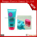 High quality clear printed PE oval cosmetic package with Screw cap