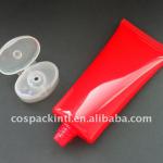 Flat Red Plastic Tube with Flip Top Cap