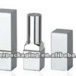 Silver shining rectangle Aluminum/plastic Lipstick tubes