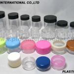 Clear plastic cosmetic jars