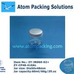 60ml round pet jar with aluminum lid