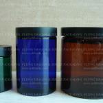 100ml,200ml,500ml amber, blue,green Glass jar with aluminum lid, glass cosmetic jar, cosmetic /glass container